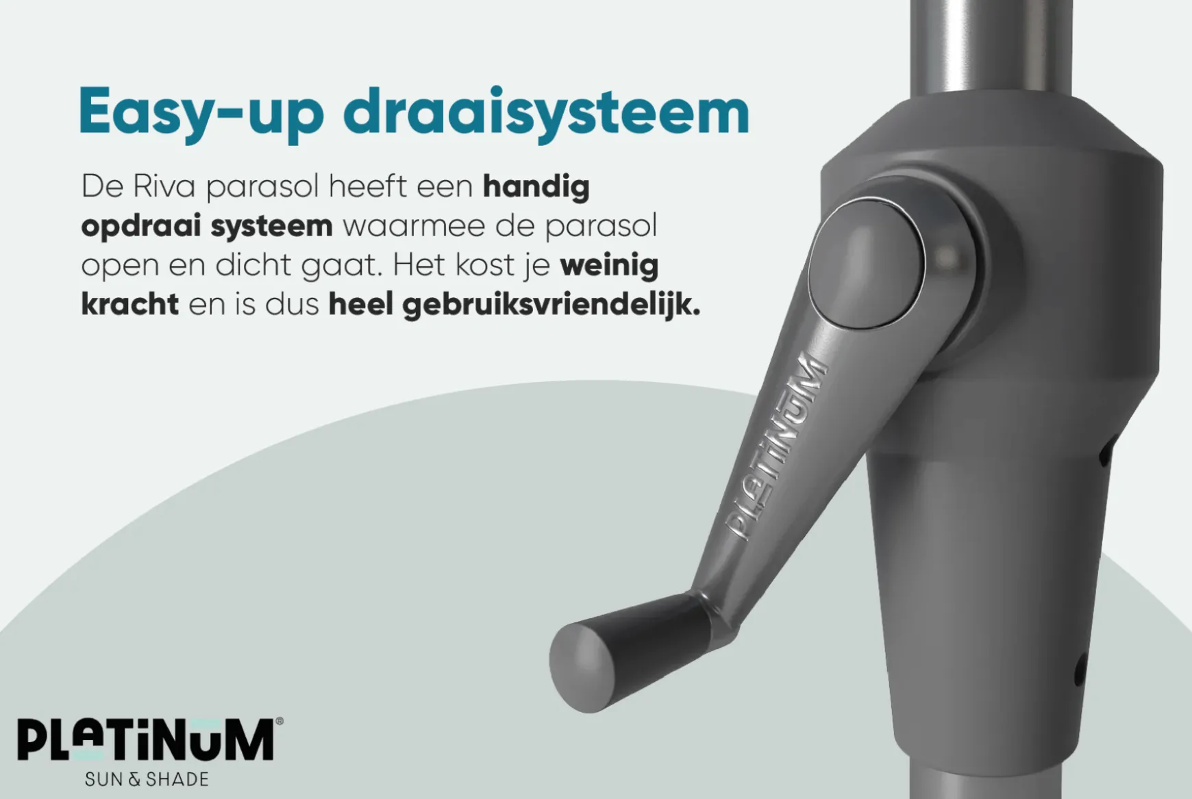 Platinum Riva stokparasol 3x2 m. - Antraciet