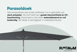 Platinum Riva stokparasol 3x2 m. - Light grey