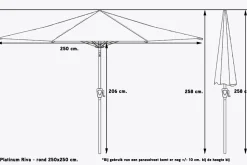 Platinum Riva stokparasol 2,5x2,5 m. - Ecru