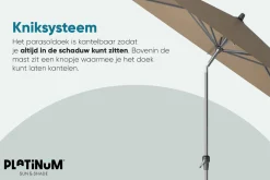 Platinum Riva stokparasol 2,5x2,5 m. - Olive
