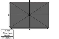 Platinum Voyager Rechthoek Zweefparasol T1 3x2 m. - Antraciet