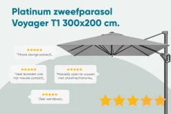 Platinum Voyager Rechthoek Zweefparasol T1 3x2 m. - Taupe