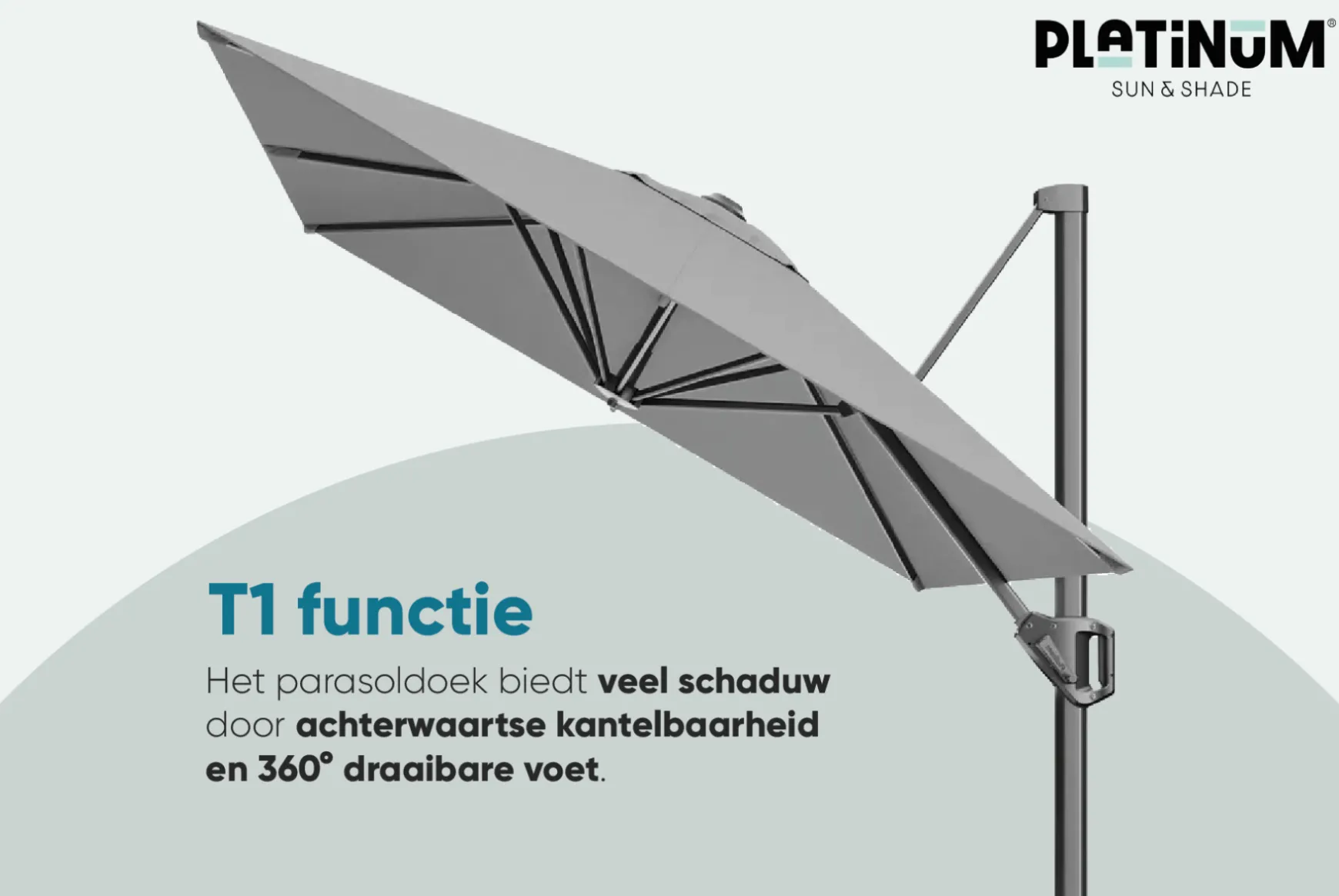 Platinum Voyager Rechthoek Zweefparasol T1 3x2 m. - Taupe
