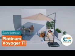 Platinum Voyager Ronde Zweefparasol T1 3m. - Light Grey