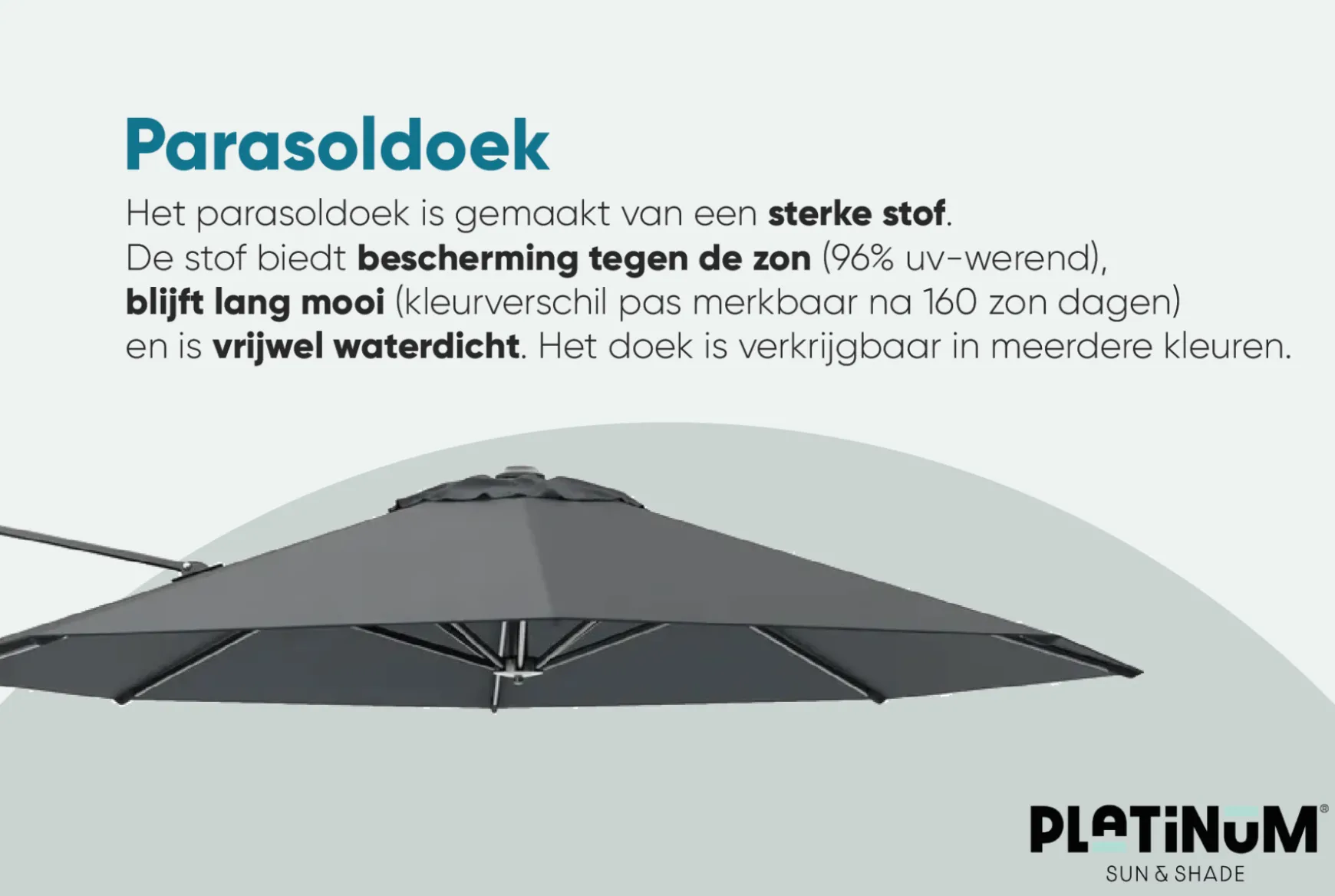 Platinum Voyager Ronde Zweefparasol T1 3m. - Light Grey