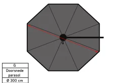 Platinum Voyager Ronde Zweefparasol T1 3m. - Taupe