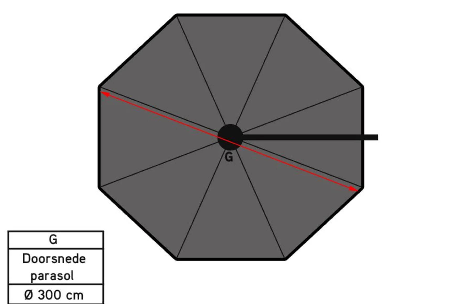 Platinum Voyager Ronde Zweefparasol T1 3m. - Taupe