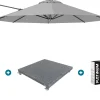 Platinum Voyager ronde zweefparasol T1 3 m. - Light Grey met voet en hoes