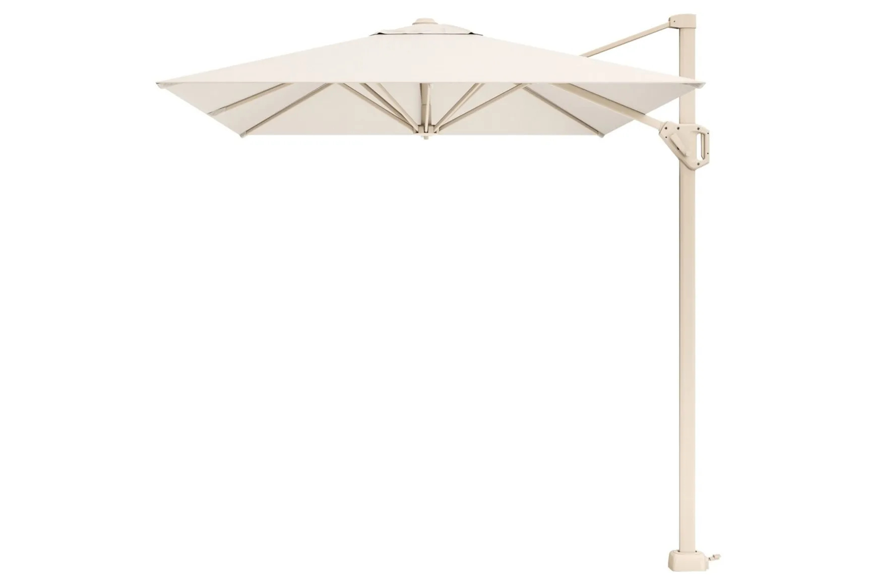 Platinum Voyager Vierkante Zweefparasol T1 2,5x2,5 m. - Sand Ivory