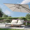 Platinum Voyager zweefparasol T2 2,7x2,7 m. - Taupe met voet en hoes