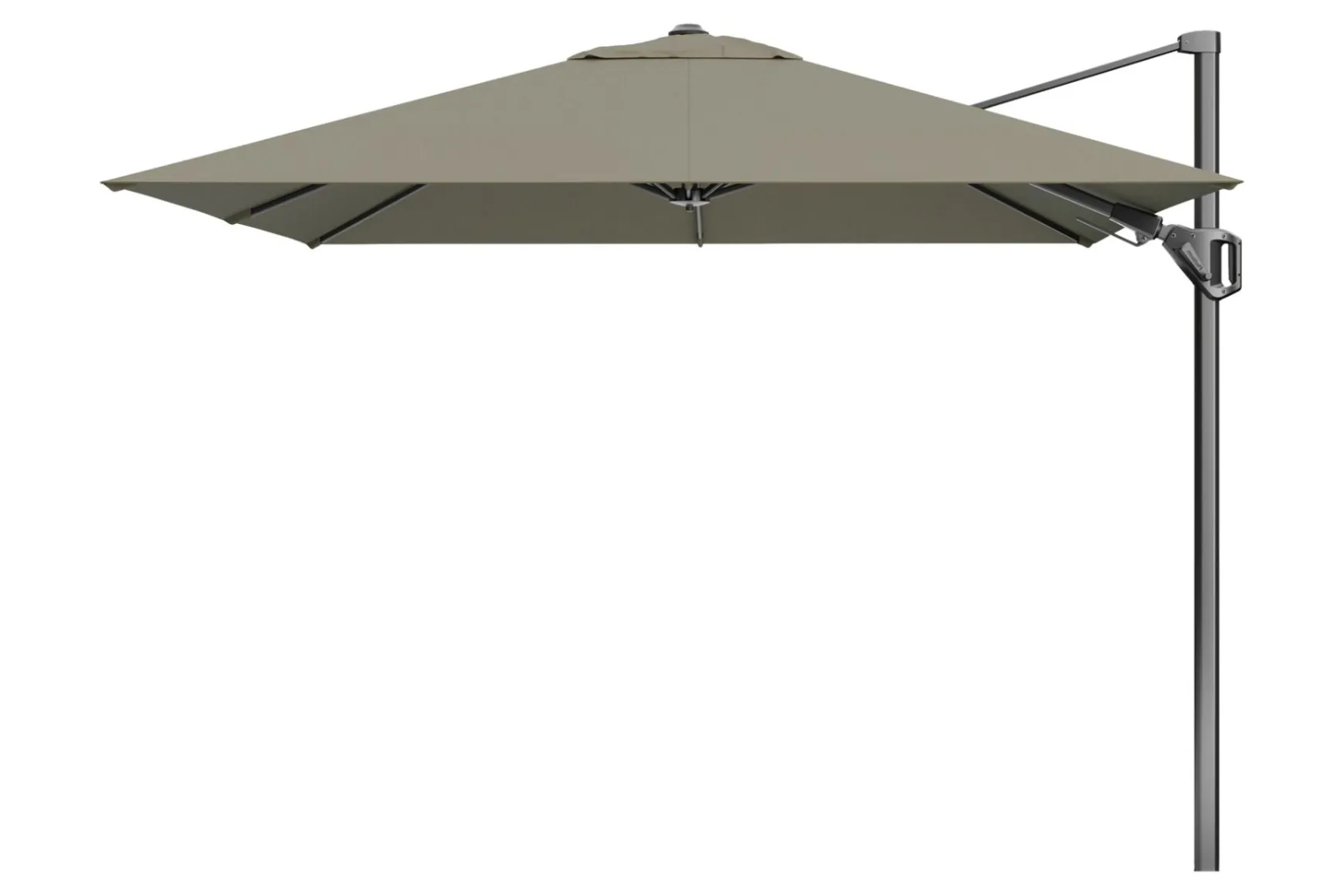 Platinum Voyager zweefparasol T2 2,7x2,7 m. - Taupe met voet en hoes
