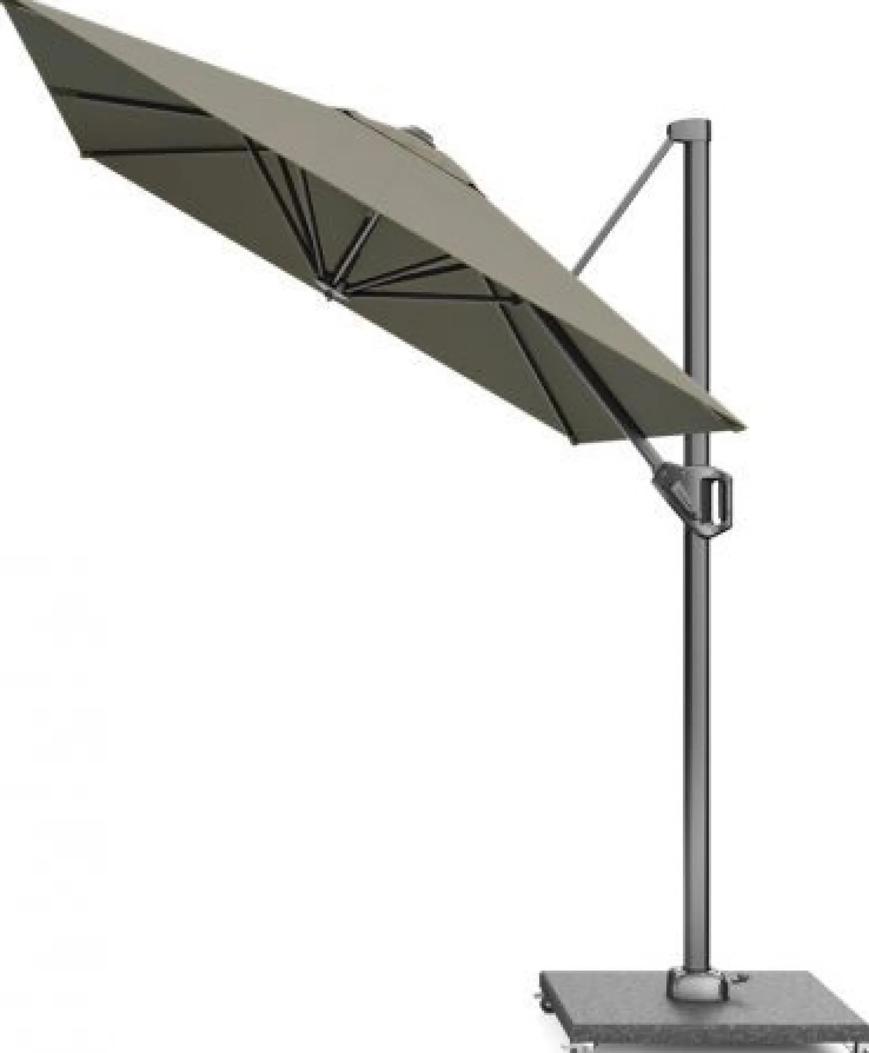 Platinum Voyager zweefparasol T1 3x2 m. - Taupe met voet en hoes