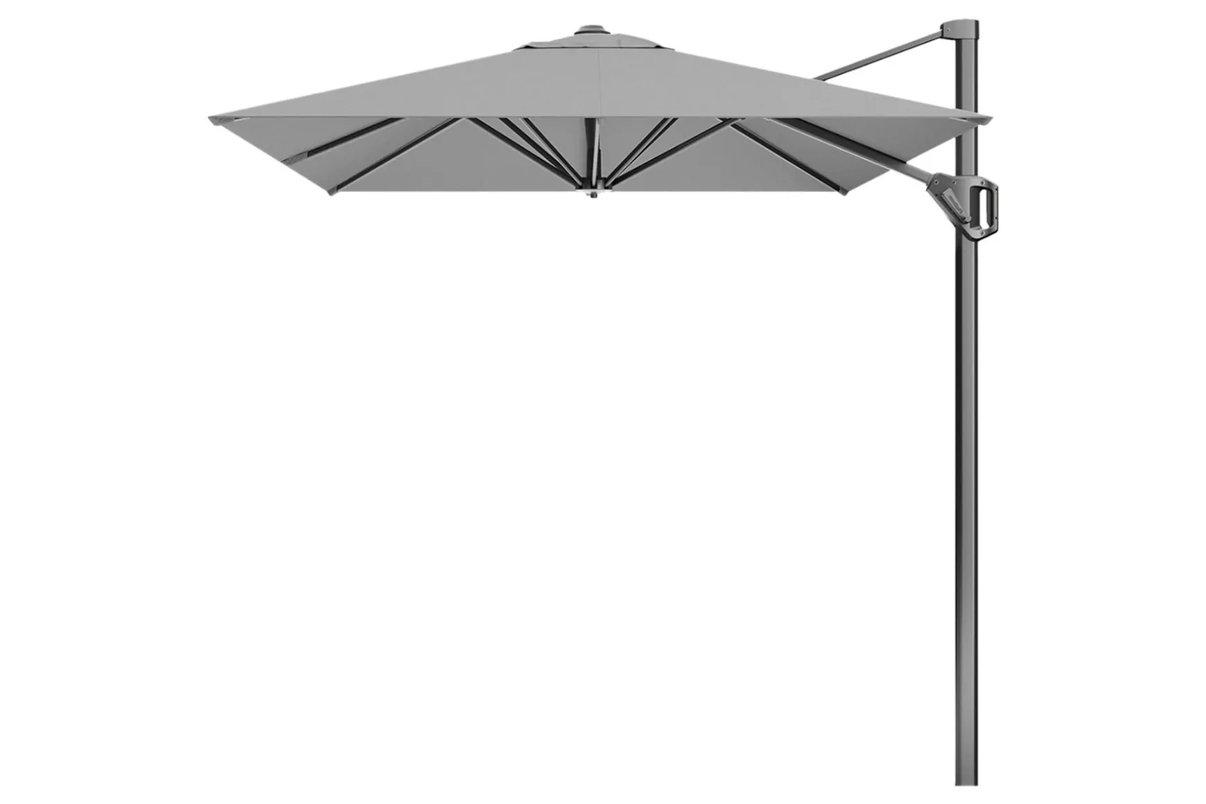 Platinum Voyager zweefparasol T1 3x2 m. - Light Grey met voet en hoes