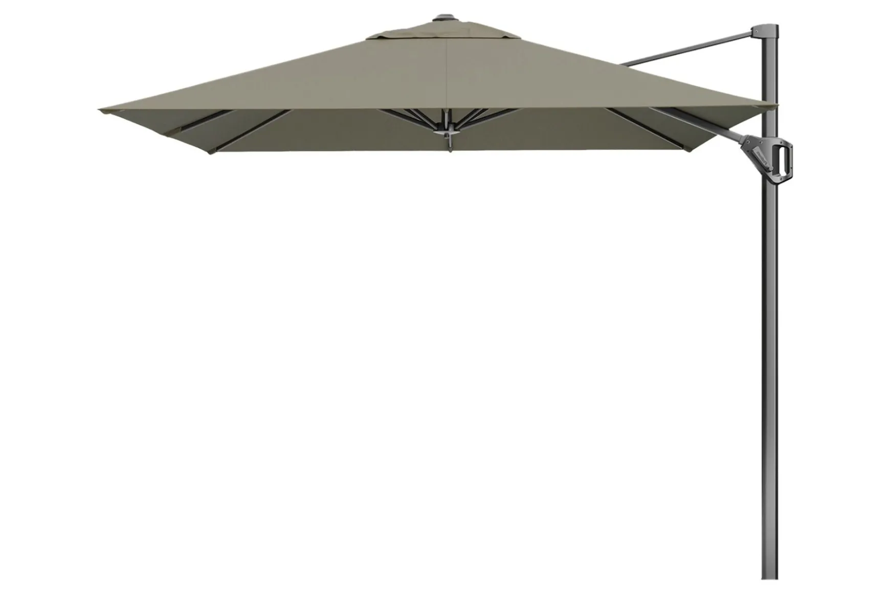 Platinum Voyager zweefparasol T1 2.5x2.5 m. - Taupe met voet en hoes