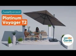 Platinum Voyager zweefparasol T2 2,7x2,7 m. - Faded Black met Marbella voet en hoes