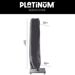 Platinum Voyager zweefparasol T2 2,7x2,7 m. - Faded Black met Marbella voet en hoes