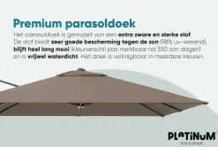 Platinum Voyager zweefparasol T2 2,7x2,7 m. - Faded Black met Marbella voet en hoes