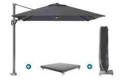 Platinum Voyager zweefparasol T2 2,7x2,7 m. - Faded Black met Marbella voet en hoes