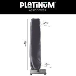 Platinum Voyager zweefparasol T1 2.5x2.5 m. - Antraciet met ingraafvoet en hoes