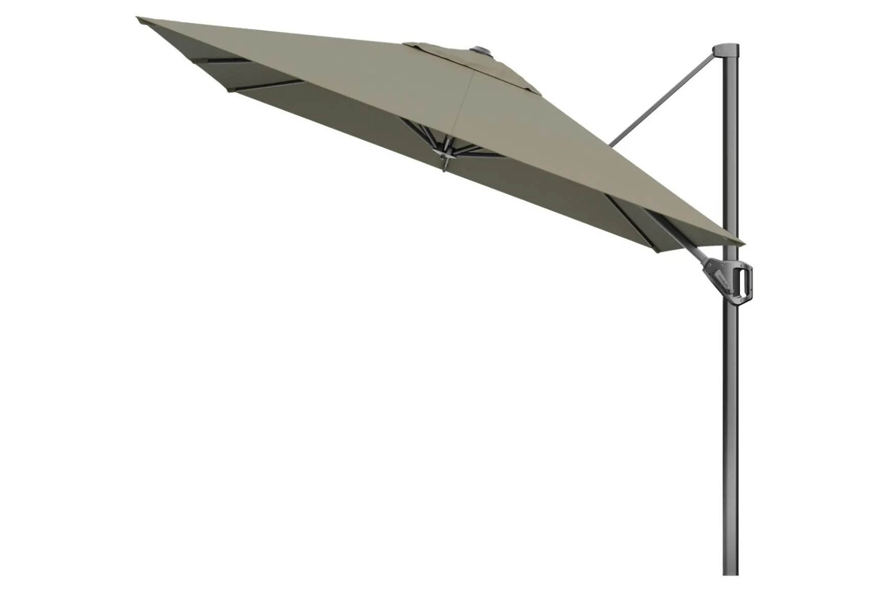 Platinum Voyager zweefparasol T1 2.5x2.5 m. - Taupe met ingraafvoet en hoes