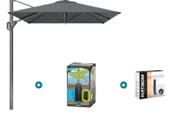 Platinum Voyager zweefparasol T1 3x2 m. - Antraciet met ingraafvoet en hoes