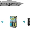 Platinum Voyager zweefparasol T1 3x2 m. - Light Grey met ingraafvoet en hoes