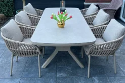 Ponto dining tuintafel keramiek 220x100 cm. - Latte