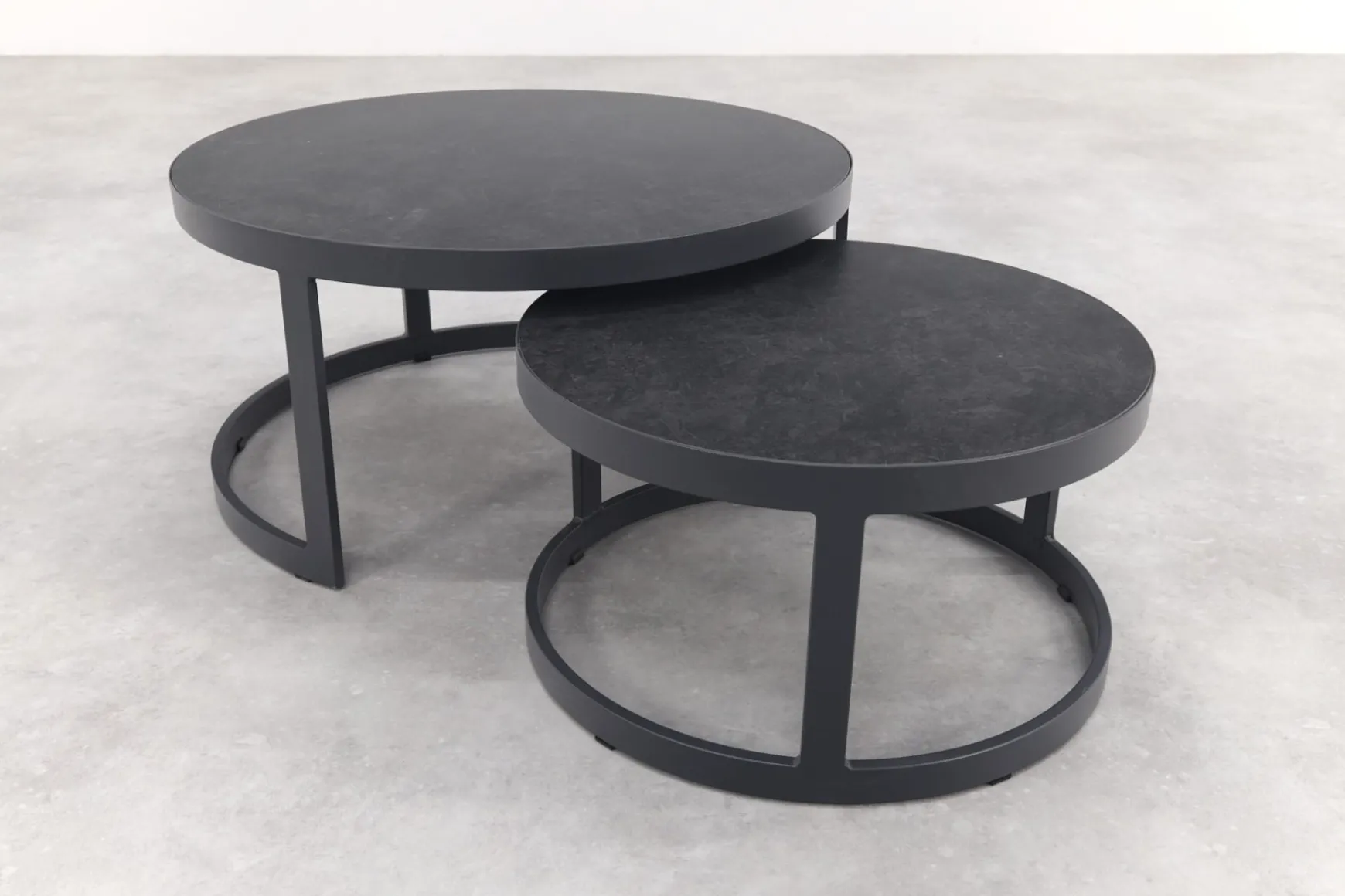 Rhodos koffietafel - set van 2 - antraciet
