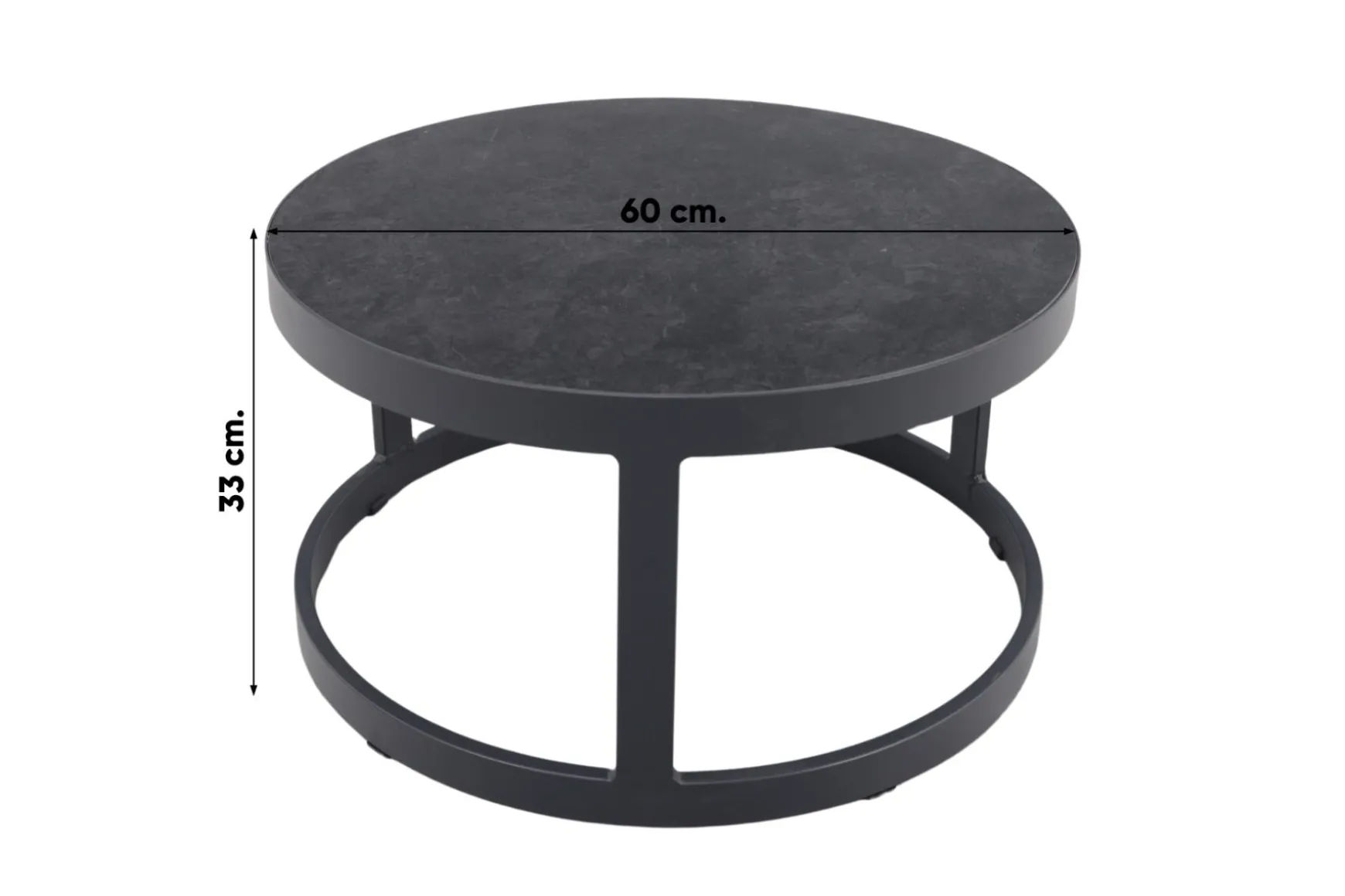 Rhodos koffietafel - set van 2 - antraciet
