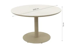 Rodez ronde dining tuintafel Ø120 cm. - Latte