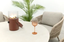 Romeo/Aversa 4-persoons ronde verstelbare low-dining tuinset Ø120 cm. - Latte