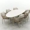 Romeo/Lecce organische tuinset voor 6 personen 240x120 cm. - Latte