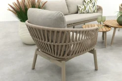 Romeo/Mindo rope stoel-bank loungeset - Latte