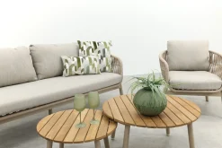 Romeo/Mindo rope stoel-bank loungeset - Latte