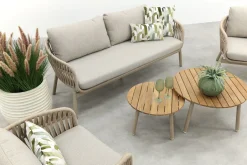 Romeo/Mindo rope stoel-bank loungeset - Latte