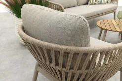 Romeo/Mindo rope stoel-bank loungeset - Latte