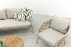 Romeo/Mindo rope stoel-bank loungeset - Latte