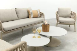 Romeo/Orion rope stoel-bank loungeset - Latte