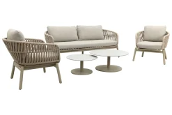 Romeo/Orion rope stoel-bank loungeset - Latte