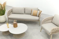 Romeo/Orion rope stoel-bank loungeset - Latte