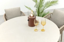 Romeo/Rodez 4-persoons tuinset Ø120 cm. - Latte