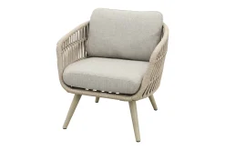 Romeo rope low dining tuinstoel - Latte/Beige