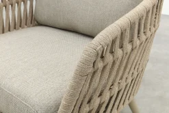 Romeo rope low dining tuinstoel - Latte/Beige