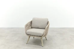 Romeo rope low dining tuinstoel - Latte/Beige