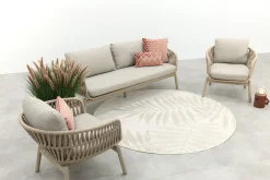 Romeo rope stoel-bank loungeset - Latte