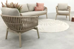 Romeo rope stoel-bank loungeset - Latte