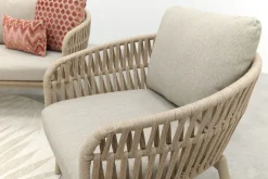 Romeo rope stoel-bank loungeset - Latte