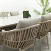 Romeo/Sofia rope dining tuinset voor 6 personen 220x100 cm. - Latte