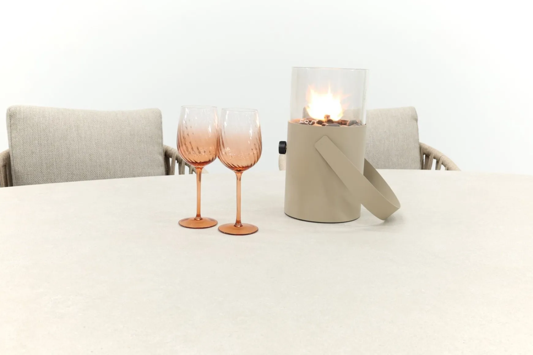 Romeo/Ventaro ovale tuinset voor 6 personen 240x115 cm. - Latte