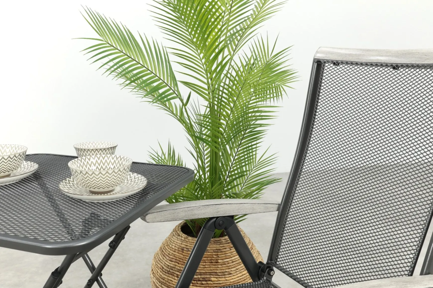 Royal Garden Balero inklapbare balkonset 3-delig strekmetaal 60x60 cm.